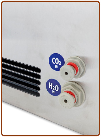 Polares refrigeratore sopra b. INOX 3 vie acqua 150lt./h. raff. banco ghiaccio senza elettrovalvola