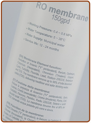 Membrana RO di ricambio per Refrigeratore colonnina osmosi inversa