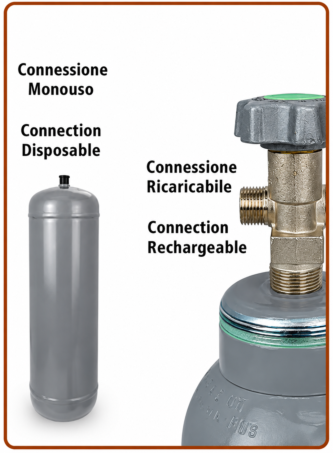 Riduttore di pressione Co2 per bombole monouso manopola diritta SR-02  attacco 11x1 (20)
