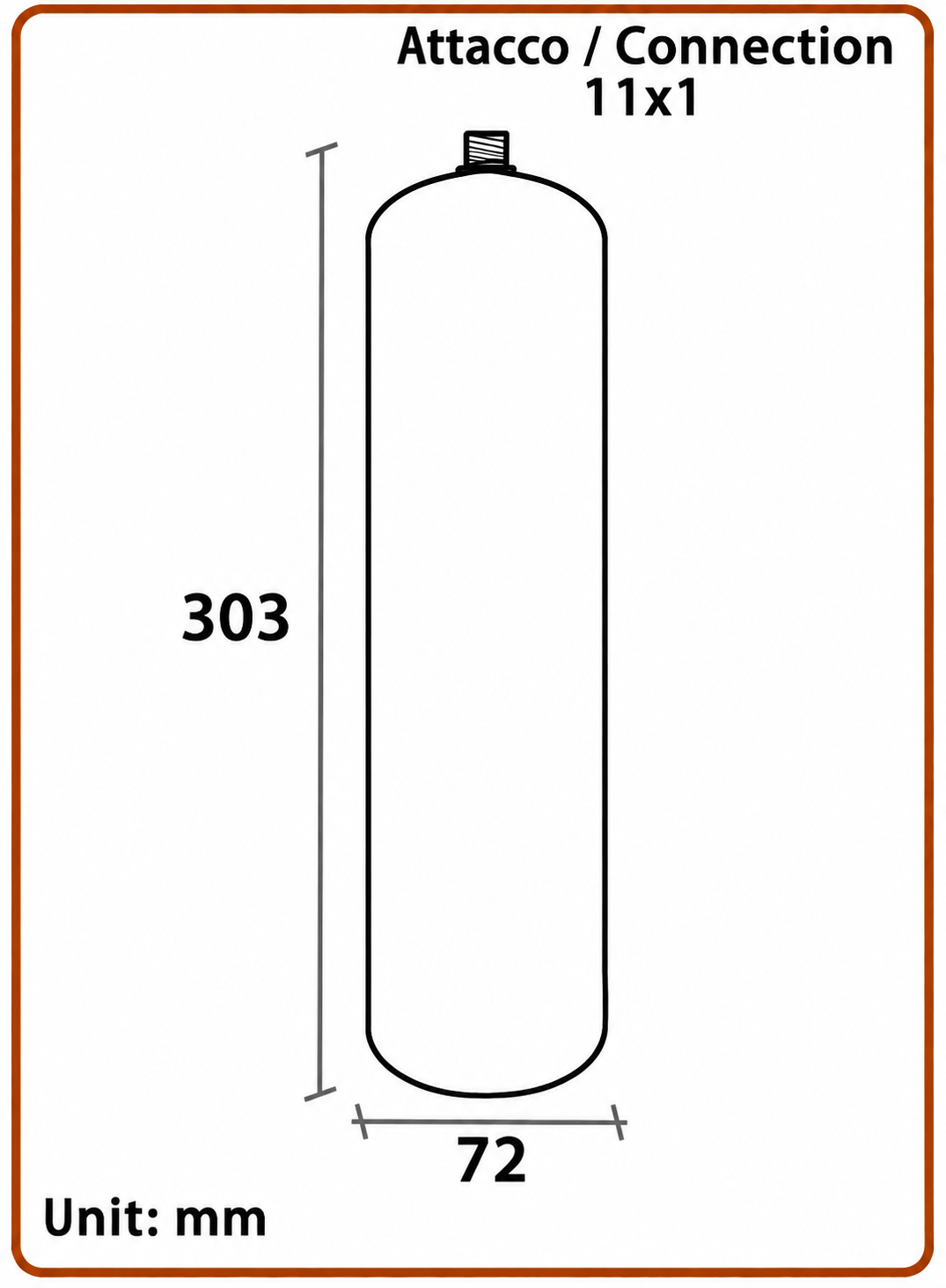 Bombola Co2 monouso E290 per refrigeratori acqua 600gr.