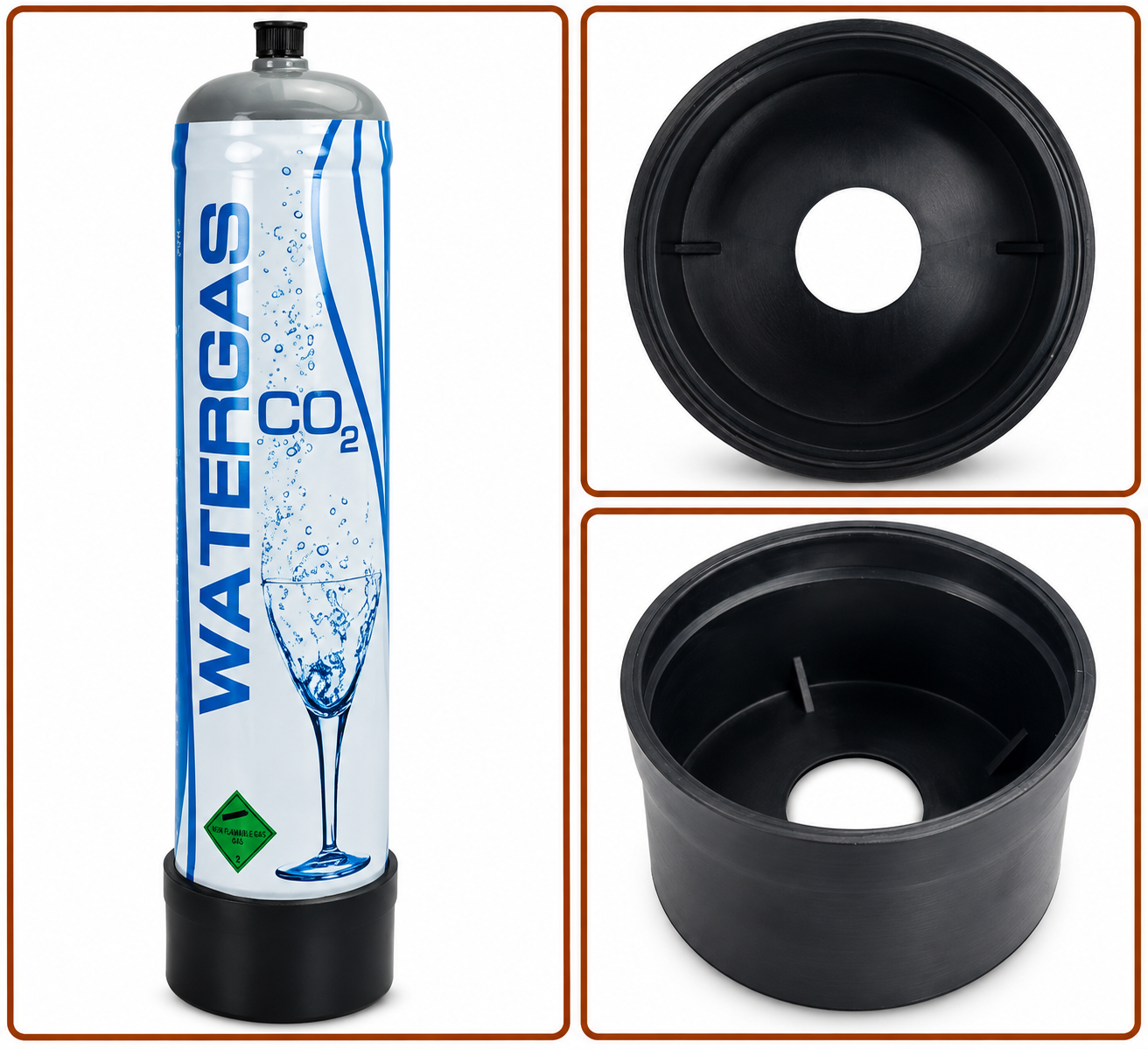 Base PP bombola Co2 monouso 600gr